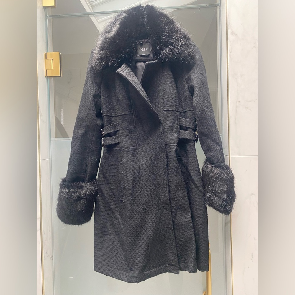 Bebe black fleece jacket